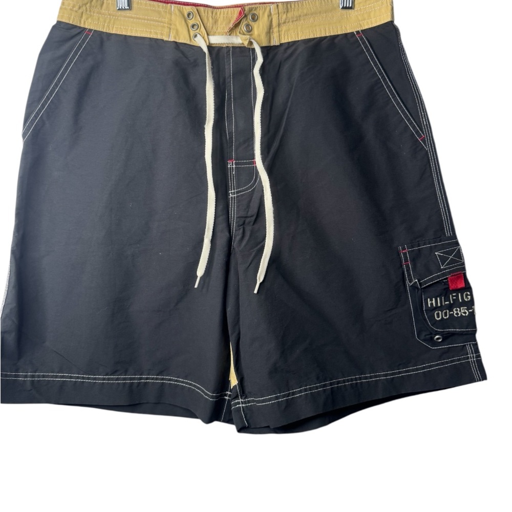 Tommy Hilfiger Men's Black and Tan Swim Shorts/Waist 33(L)